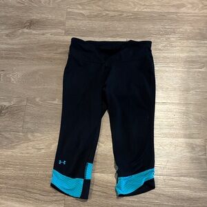 Under Armour Women’s Black Leggings with Blue Accents